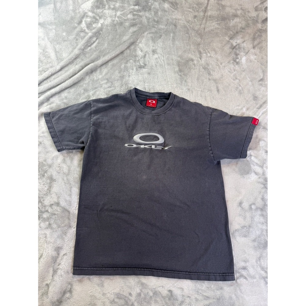 Vintage Oakley Software T Shirt Mens Large Center Logo Black Tech Gorpcore